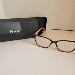 Przene Reading EyeGlasses +2.75 Brown And‎ Pink